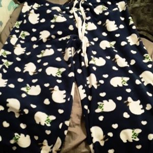 Fleece polar bear pajama pants size large